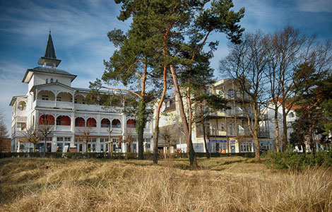 Bderarchirektur am Strand von Binz